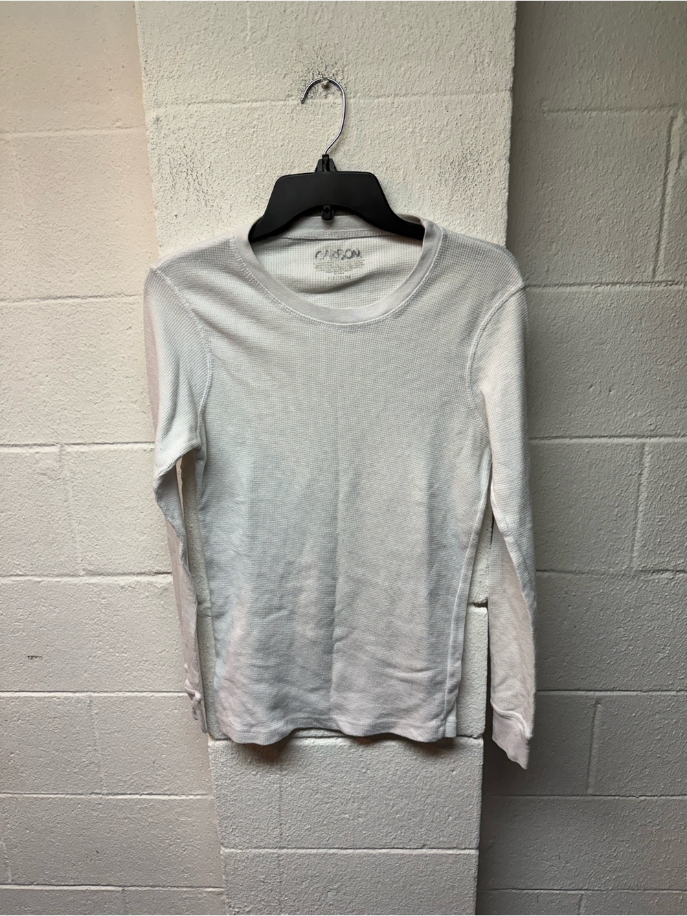 Carbon Long Sleeve Thermal Tee in White